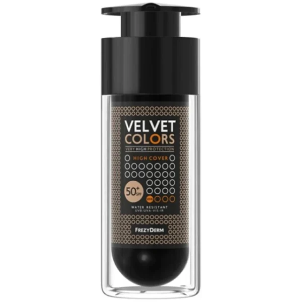 FREZYDERM Velvet Colors Very High Protection High Cover Spf 50 Make Up Εξαιρετικά Υψηλής Κάλυψης Με Βελούδινη Ματ Υφή, 30ml